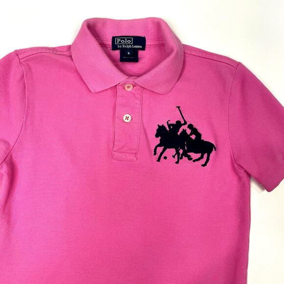 Polo Ralph Lauren Pink Polo Blue‎ Embroidered Dual Match Pony Preppy Size 6 - Picture 7 of 7